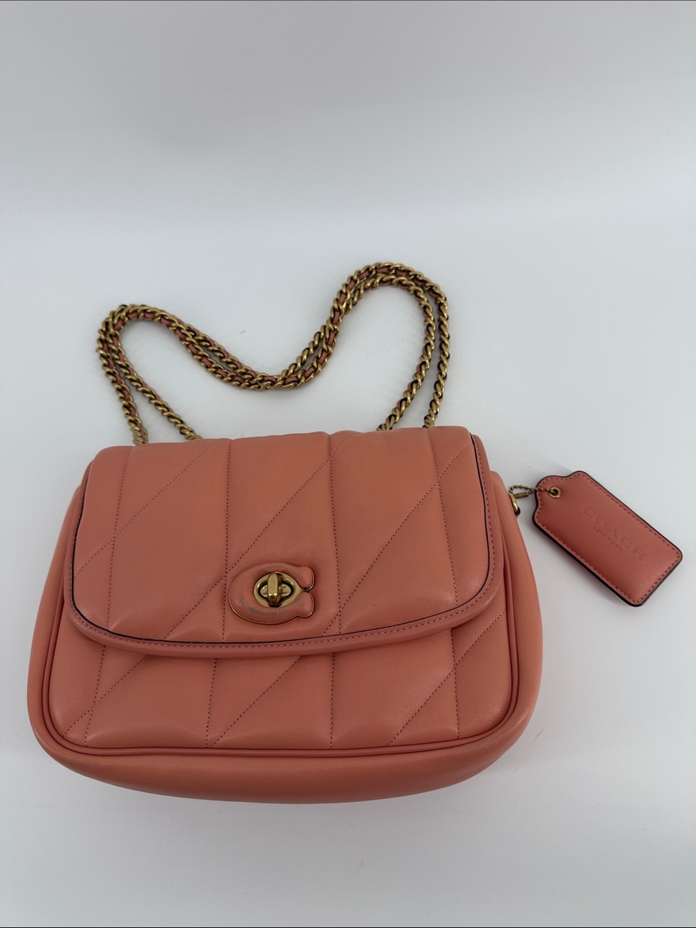 Coach Pillow Madison Shoulder Bag With Quilting in Peach A21